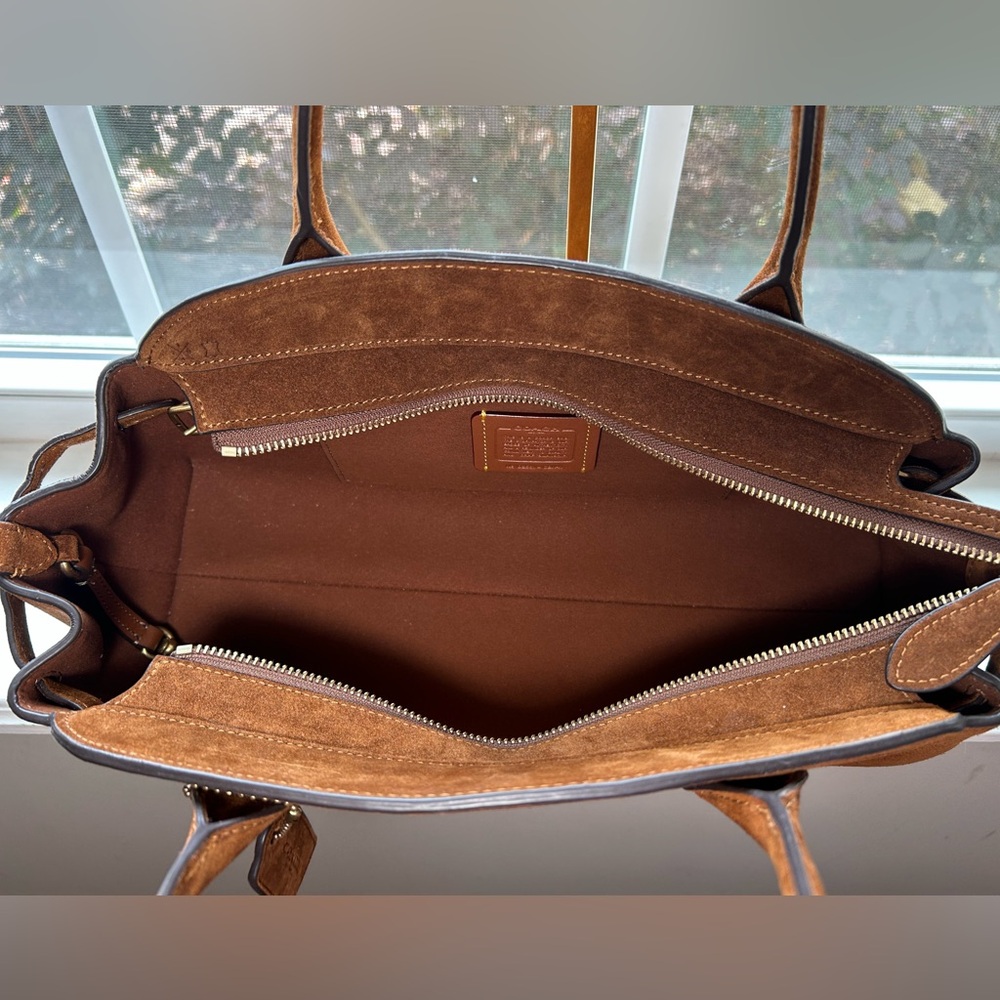 NWOT🌸COACH Empire 34 Carryall Suede Shoulder Handle Bag in “Warm Brown” - Picture 9 of 15